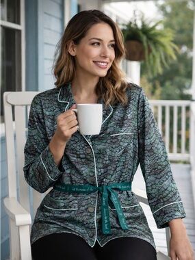 Anthropologie Scotch & Soda small Feather Printed Pyjama Blazer $198 msrp